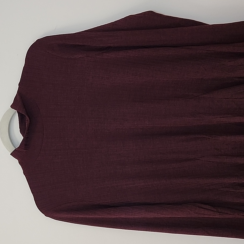 Reiss Savannah Jersey Ribbed Flared Mini Dress Burgundy Sz 10 - Picture 10 of 16